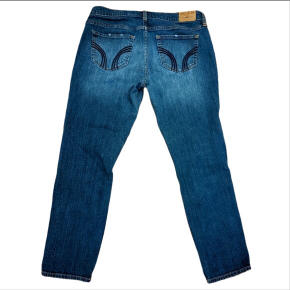 Hollister Rigid Vintage Boyfriend Distressed Medium Wash Button Fly Jeans - Picture 2 of 4